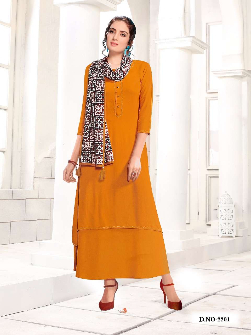 CHIGI WIGI BY KHAYYIRA 2201 TO 2206 SERIES STYLISH FANCY BEAUTIFUL COLORFUL CASUAL WEAR & ETHNIC WEAR RAYON COTTON 14 KG KURTIS AT WHOLESALE PRICE