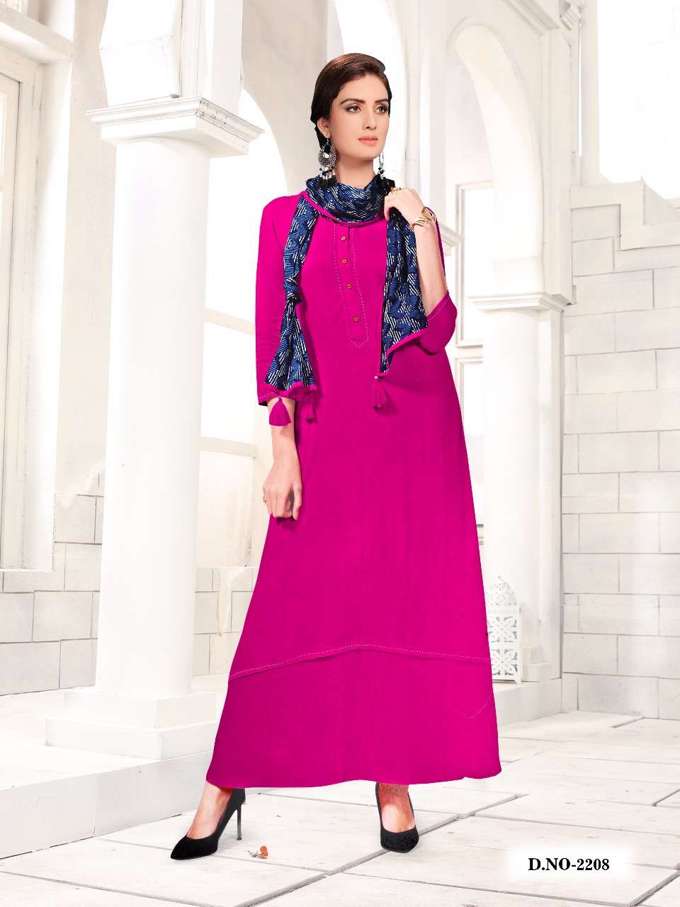 CHIGI WIGI BY KHAYYIRA 2201 TO 2206 SERIES STYLISH FANCY BEAUTIFUL COLORFUL CASUAL WEAR & ETHNIC WEAR RAYON COTTON 14 KG KURTIS AT WHOLESALE PRICE