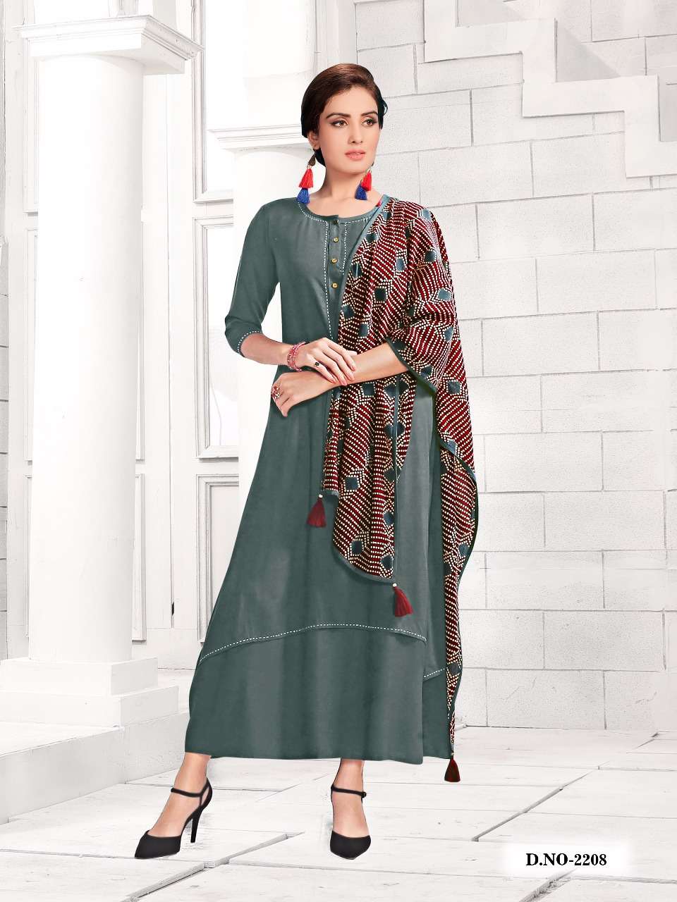 CHIGI WIGI BY KHAYYIRA 2201 TO 2206 SERIES STYLISH FANCY BEAUTIFUL COLORFUL CASUAL WEAR & ETHNIC WEAR RAYON COTTON 14 KG KURTIS AT WHOLESALE PRICE