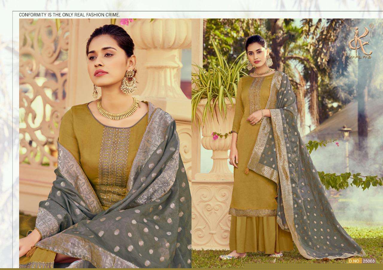 ITALIAN BY KAPIL FAB 25001 TO 25006 SERIES BEAUTIFUL STYLISH SHARARA SUITS FANCY COLORFUL CASUAL WEAR & ETHNIC WEAR & READY TO WEAR MINI SILK WITH SELF EMBROIDERY DRESSES AT WHOLESALE PRICE