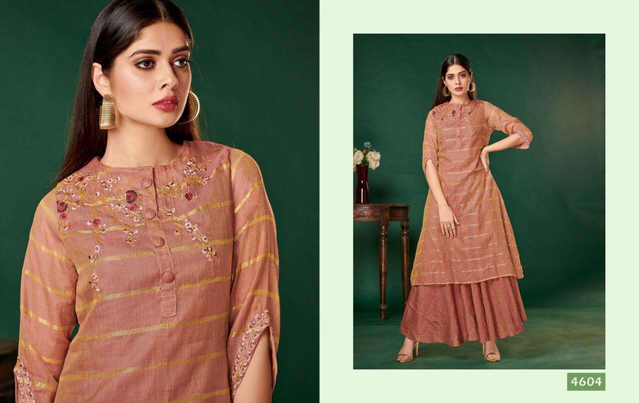 FIRDAUS BY NITARA 4601 TO 4605 SERIES STYLISH FANCY BEAUTIFUL COLORFUL CASUAL WEAR & ETHNIC WEAR VARIETY OF EXCLUSIVE FABRIC KURTIS WITH BOTTOM AT WHOLESALE PRICE
