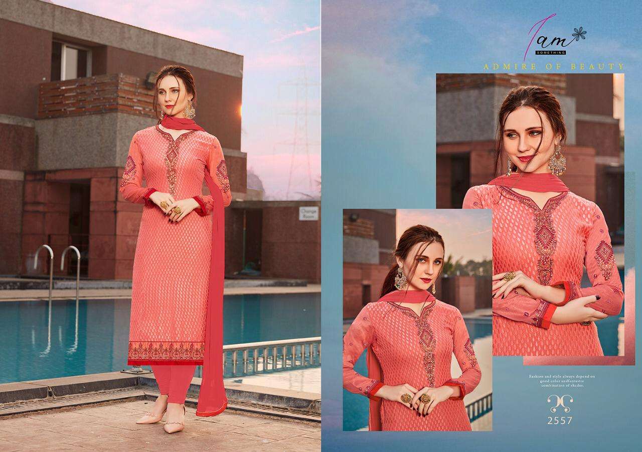 AAYESHA VOL-8 BY I AM SOMETHING 2556 TO 2561 SERIES BEAUTIFUL STYLISH FANCY COLORFUL CASUAL WEAR & ETHNIC WEAR BRASSO WITH GEORGETTE DRESSES AT WHOLESALE PRICE