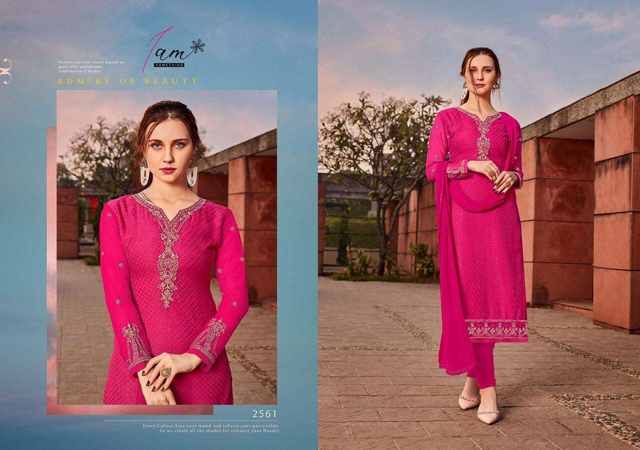 AAYESHA VOL-8 BY I AM SOMETHING 2556 TO 2561 SERIES BEAUTIFUL STYLISH FANCY COLORFUL CASUAL WEAR & ETHNIC WEAR BRASSO WITH GEORGETTE DRESSES AT WHOLESALE PRICE