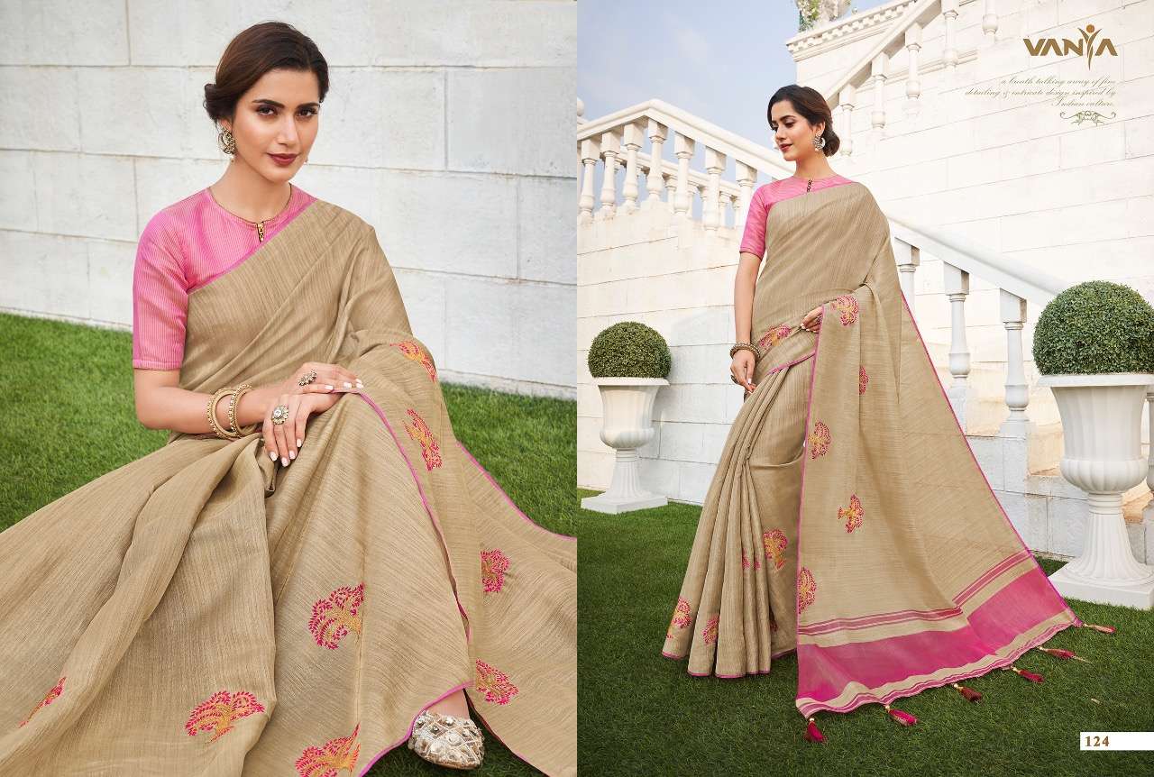 VISTARA VOL-1 BY VANYA 121 TO 139 SERIES INDIAN TRADITIONAL WEAR COLLECTION BEAUTIFUL STYLISH FANCY COLORFUL PARTY WEAR & OCCASIONAL WEAR FANCY SAREES AT WHOLESALE PRICE