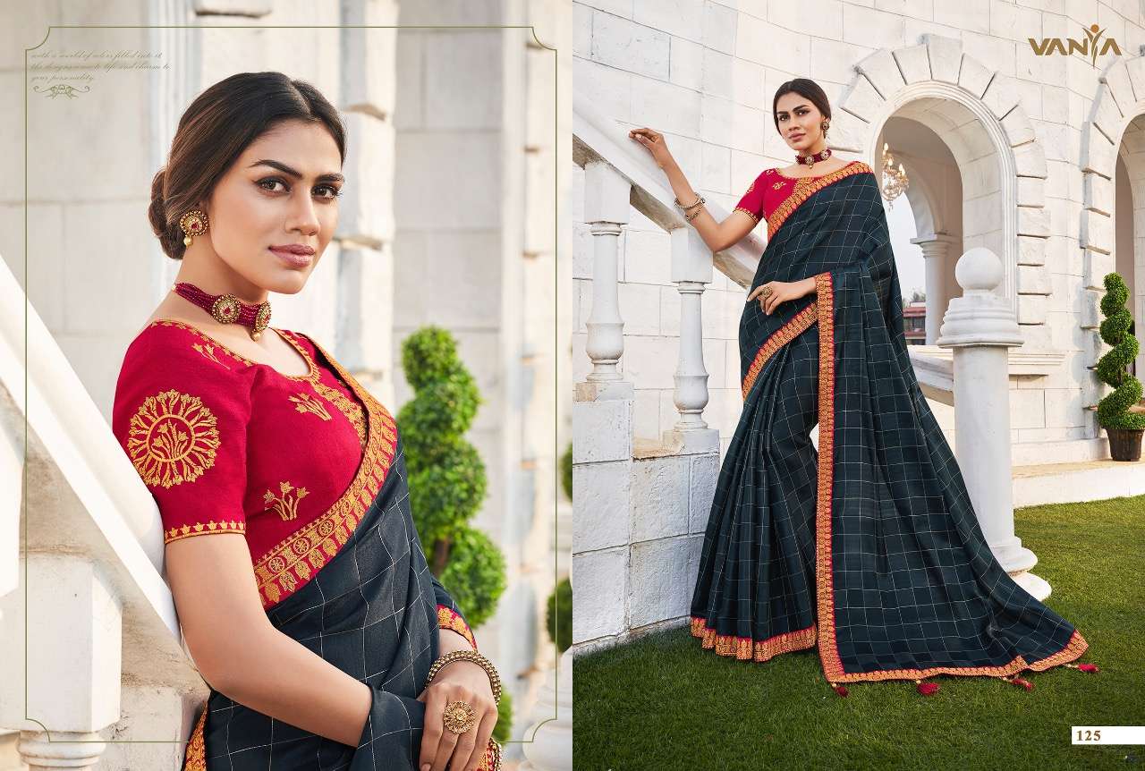 VISTARA VOL-1 BY VANYA 121 TO 139 SERIES INDIAN TRADITIONAL WEAR COLLECTION BEAUTIFUL STYLISH FANCY COLORFUL PARTY WEAR & OCCASIONAL WEAR FANCY SAREES AT WHOLESALE PRICE