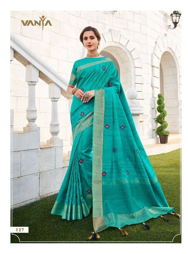 VISTARA VOL-1 BY VANYA 121 TO 139 SERIES INDIAN TRADITIONAL WEAR COLLECTION BEAUTIFUL STYLISH FANCY COLORFUL PARTY WEAR & OCCASIONAL WEAR FANCY SAREES AT WHOLESALE PRICE