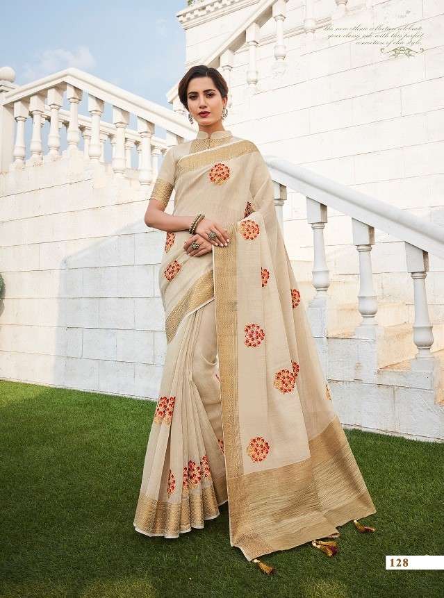 VISTARA VOL-1 BY VANYA 121 TO 139 SERIES INDIAN TRADITIONAL WEAR COLLECTION BEAUTIFUL STYLISH FANCY COLORFUL PARTY WEAR & OCCASIONAL WEAR FANCY SAREES AT WHOLESALE PRICE