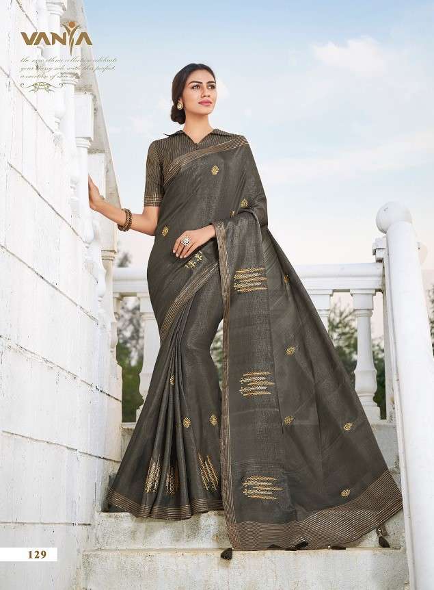 VISTARA VOL-1 BY VANYA 121 TO 139 SERIES INDIAN TRADITIONAL WEAR COLLECTION BEAUTIFUL STYLISH FANCY COLORFUL PARTY WEAR & OCCASIONAL WEAR FANCY SAREES AT WHOLESALE PRICE