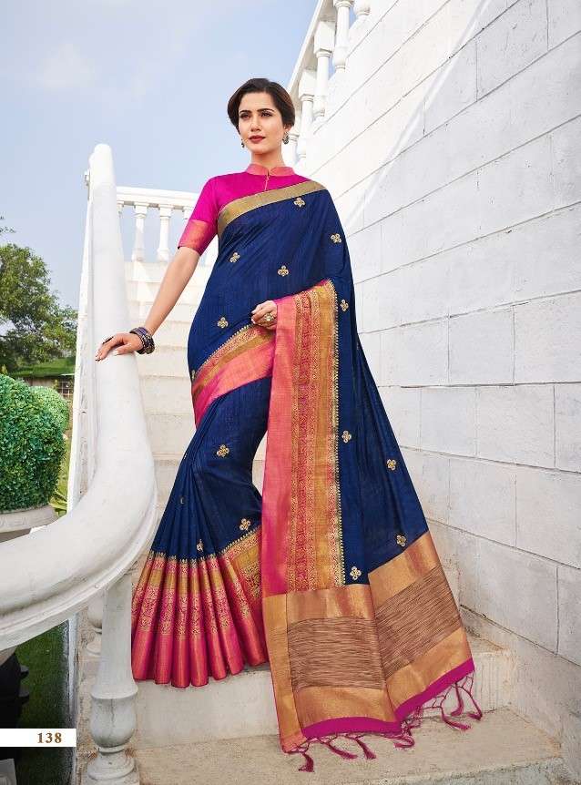 VISTARA VOL-1 BY VANYA 121 TO 139 SERIES INDIAN TRADITIONAL WEAR COLLECTION BEAUTIFUL STYLISH FANCY COLORFUL PARTY WEAR & OCCASIONAL WEAR FANCY SAREES AT WHOLESALE PRICE