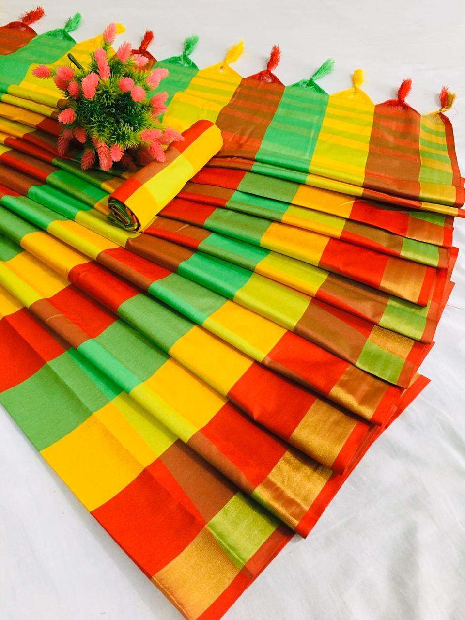 MB-3014 BY MURTI BAZZAR 01 TO 06 SERIES INDIAN TRADITIONAL WEAR COLLECTION BEAUTIFUL STYLISH FANCY COLORFUL PARTY WEAR & OCCASIONAL WEAR SOFT COTTON SILK SAREES AT WHOLESALE PRICE