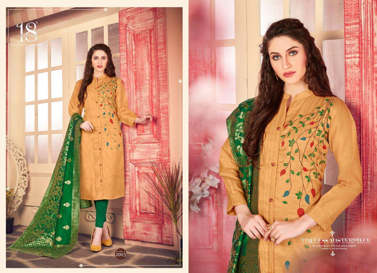 ODHNI VOL-2 BY 18 ATTITUDE 2001 TO 2006 SERIES STYLISH FANCY COLORFUL COLLECTION CASUAL WEAR & ETHNIC WEAR REMI LINEN SARTIN KURTIS AT WHOLESALE PRICE