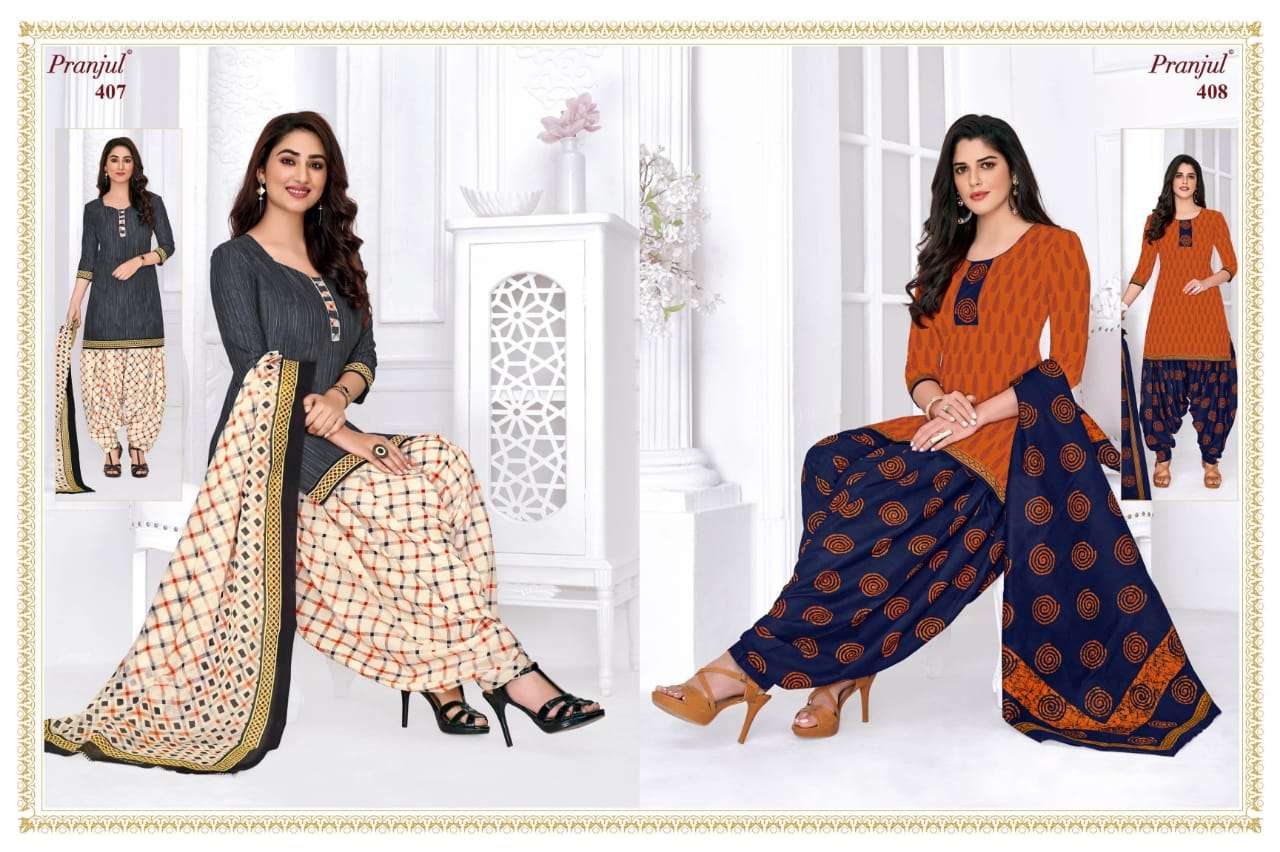 PRIYANKA VOL-4 BY PRANJUL 401 TO 456 SERIES BEAUTIFUL SUITS COLORFUL STYLISH FANCY CASUAL WEAR & ETHNIC WEAR COTTON PRINTED DRESSES AT WHOLESALE PRICE
