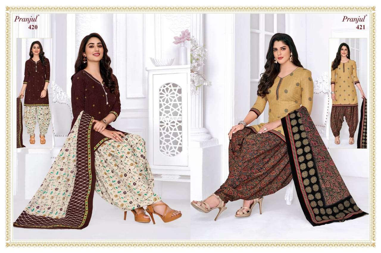 PRIYANKA VOL-4 BY PRANJUL 401 TO 456 SERIES BEAUTIFUL SUITS COLORFUL STYLISH FANCY CASUAL WEAR & ETHNIC WEAR COTTON PRINTED DRESSES AT WHOLESALE PRICE