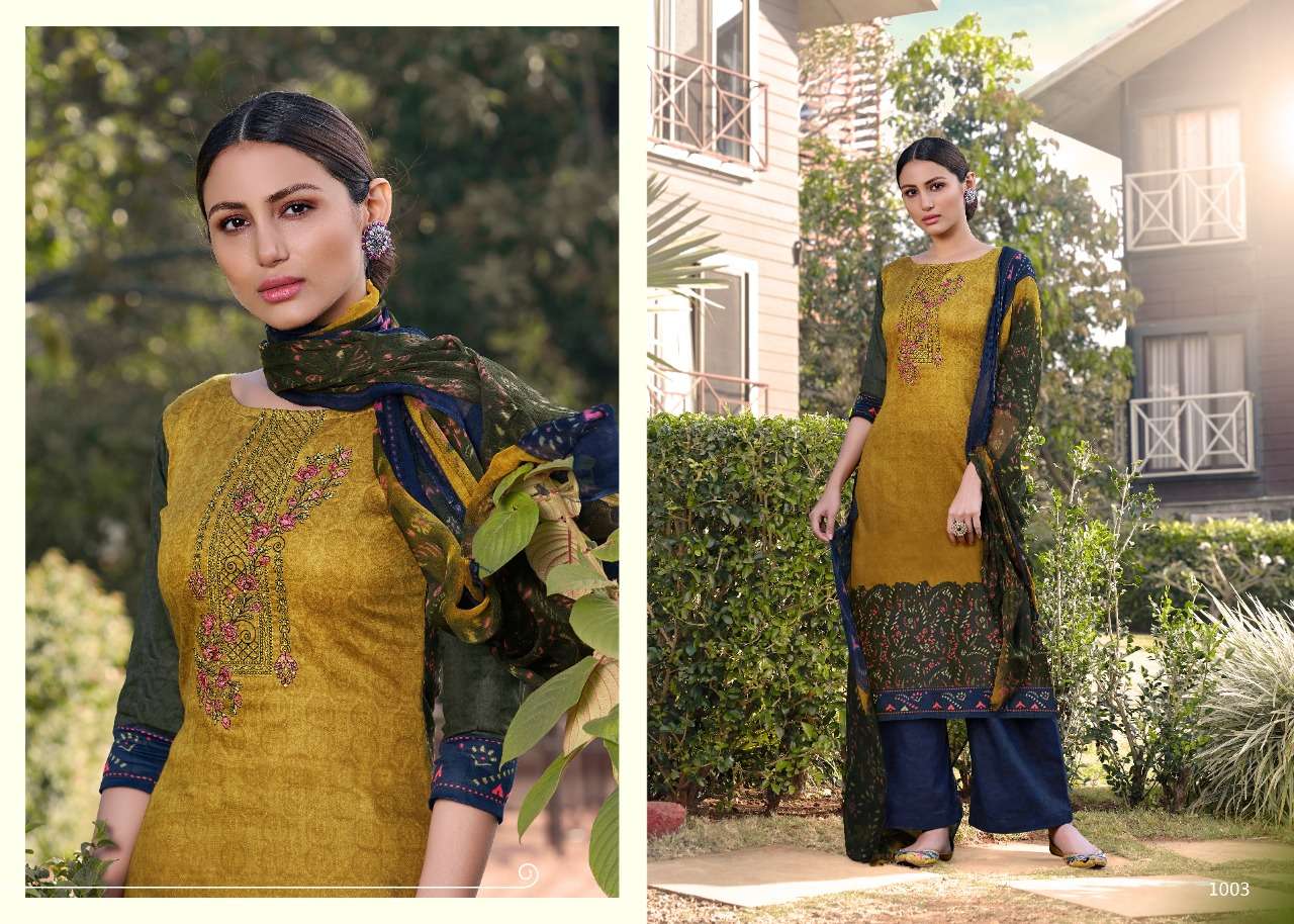 MORPANKH BY 7 CLOUDS 1001 TO 1008 SERIES BEAUTIFUL SUITS COLORFUL STYLISH FANCY CASUAL WEAR & ETHNIC WEAR PURE JAM PRINT WITH EMBROIDERY DRESSES AT WHOLESALE PRICE