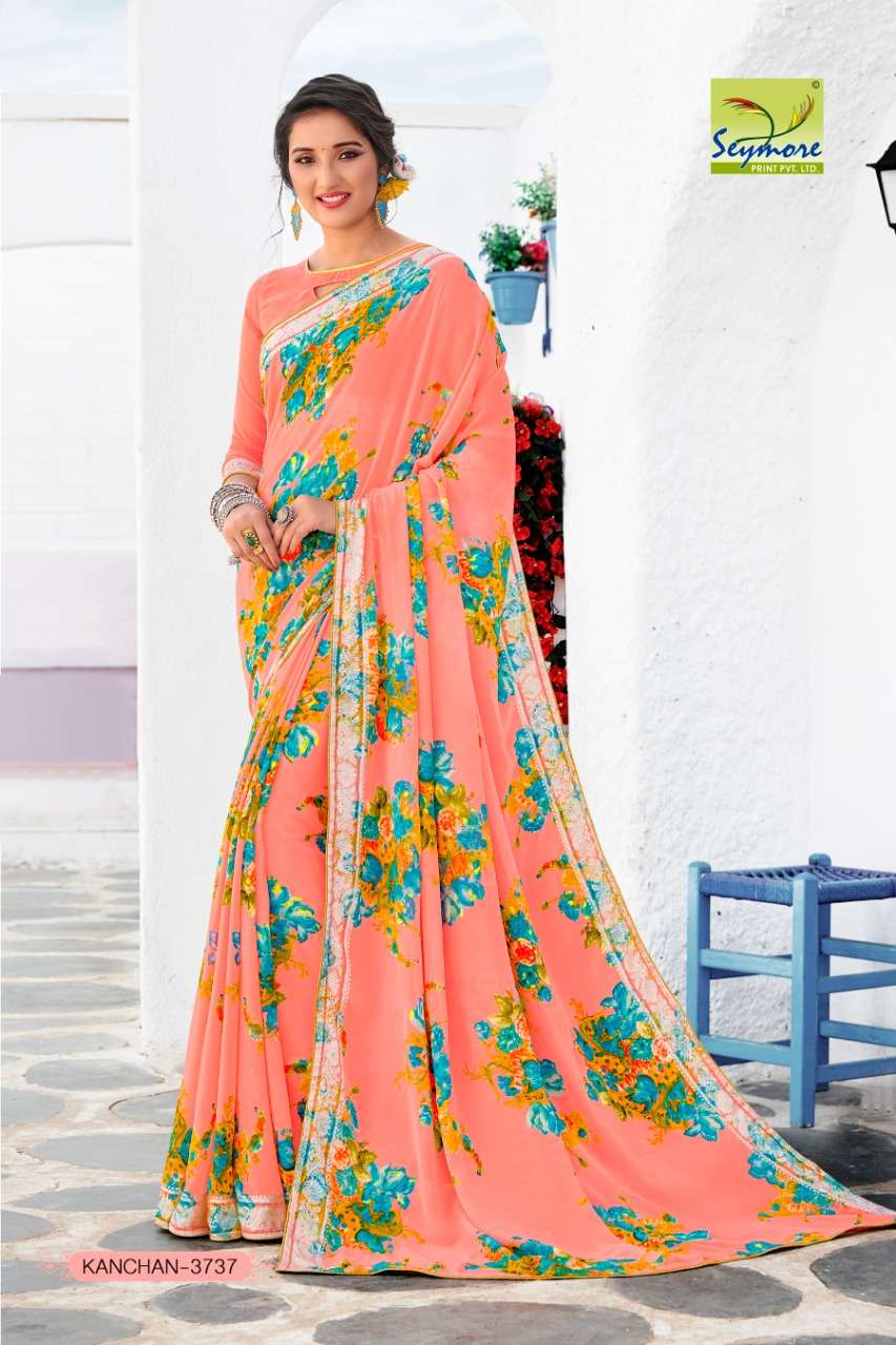 KANCHAN VOL-9 PART 1 BY SEYMORE PRINTS 3737 TO 3546 SERIES INDIAN TRADITIONAL WEAR COLLECTION BEAUTIFUL STYLISH FANCY COLORFUL PARTY WEAR & OCCASIONAL WEAR FANCY PRINTED SAREES AT WHOLESALE PRICE