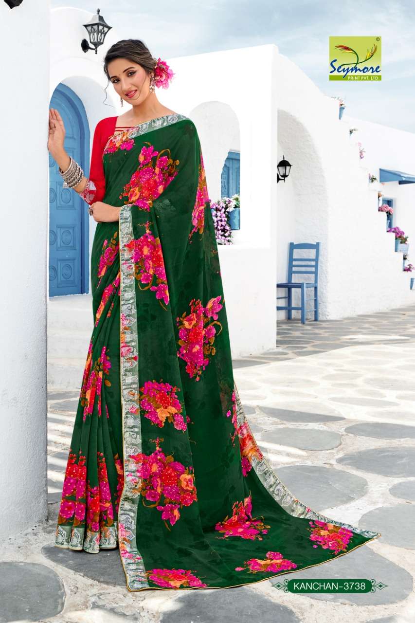 KANCHAN VOL-9 PART 1 BY SEYMORE PRINTS 3737 TO 3546 SERIES INDIAN TRADITIONAL WEAR COLLECTION BEAUTIFUL STYLISH FANCY COLORFUL PARTY WEAR & OCCASIONAL WEAR FANCY PRINTED SAREES AT WHOLESALE PRICE