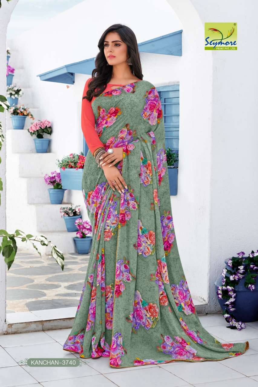 KANCHAN VOL-9 PART 1 BY SEYMORE PRINTS 3737 TO 3546 SERIES INDIAN TRADITIONAL WEAR COLLECTION BEAUTIFUL STYLISH FANCY COLORFUL PARTY WEAR & OCCASIONAL WEAR FANCY PRINTED SAREES AT WHOLESALE PRICE