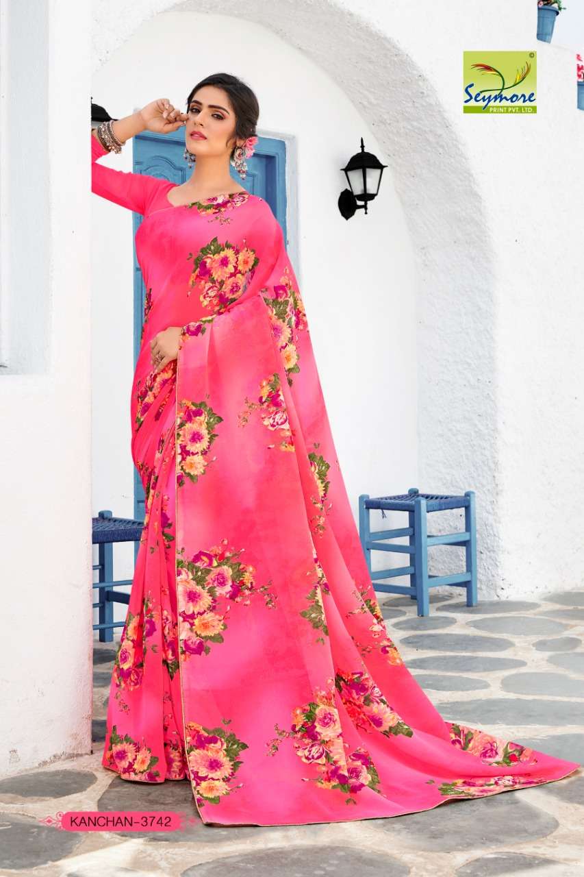 KANCHAN VOL-9 PART 1 BY SEYMORE PRINTS 3737 TO 3546 SERIES INDIAN TRADITIONAL WEAR COLLECTION BEAUTIFUL STYLISH FANCY COLORFUL PARTY WEAR & OCCASIONAL WEAR FANCY PRINTED SAREES AT WHOLESALE PRICE