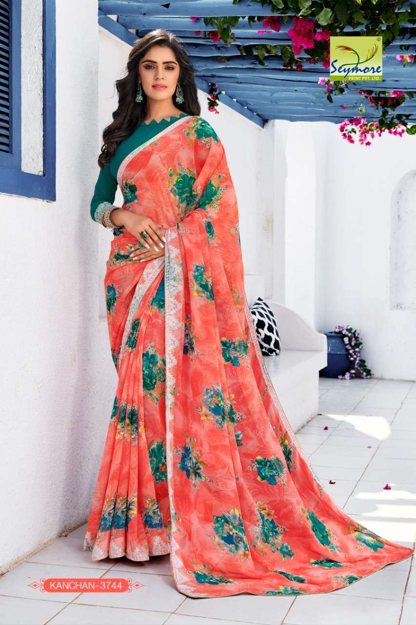 KANCHAN VOL-9 PART 1 BY SEYMORE PRINTS 3737 TO 3546 SERIES INDIAN TRADITIONAL WEAR COLLECTION BEAUTIFUL STYLISH FANCY COLORFUL PARTY WEAR & OCCASIONAL WEAR FANCY PRINTED SAREES AT WHOLESALE PRICE