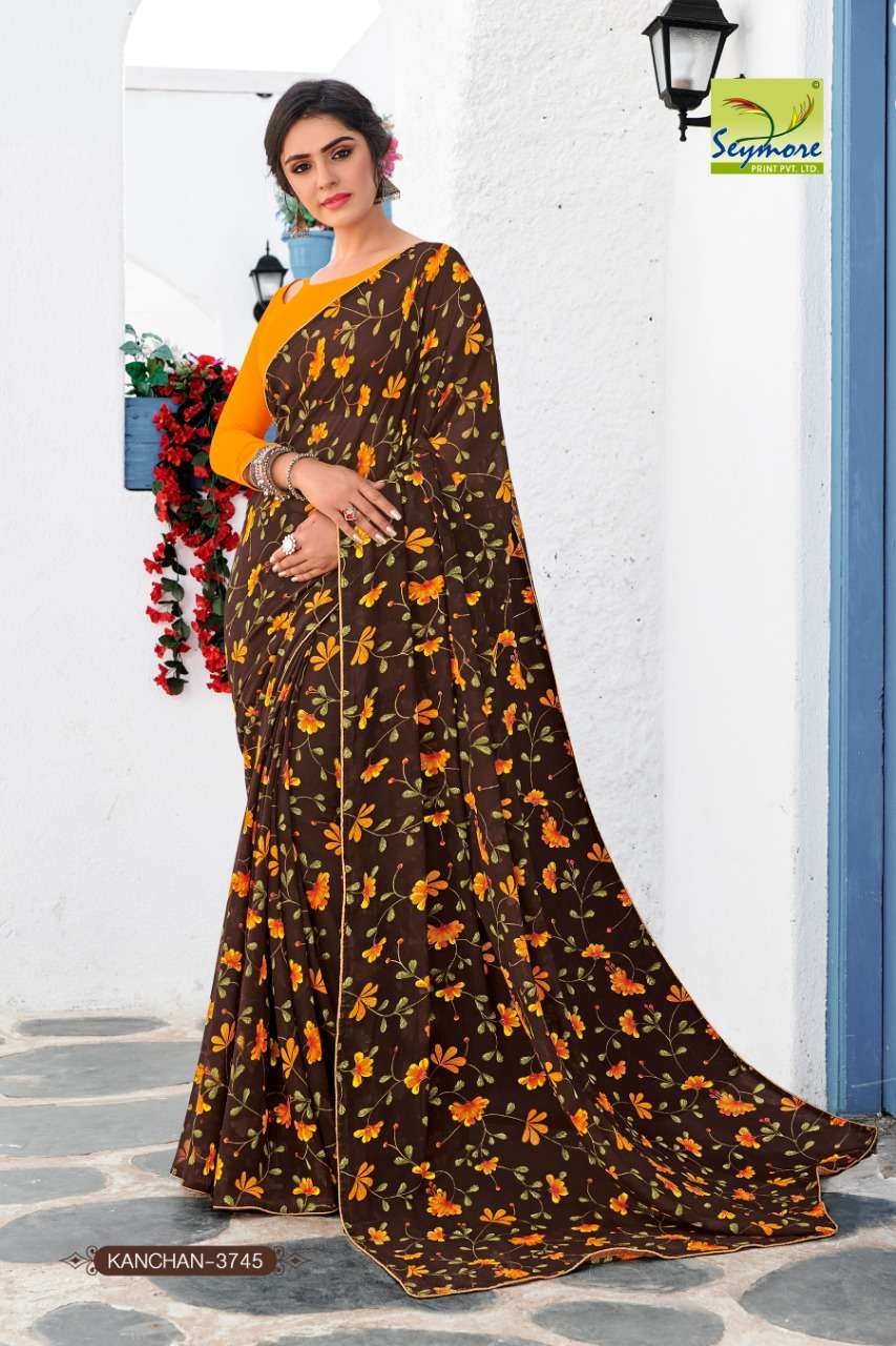KANCHAN VOL-9 PART 1 BY SEYMORE PRINTS 3737 TO 3546 SERIES INDIAN TRADITIONAL WEAR COLLECTION BEAUTIFUL STYLISH FANCY COLORFUL PARTY WEAR & OCCASIONAL WEAR FANCY PRINTED SAREES AT WHOLESALE PRICE