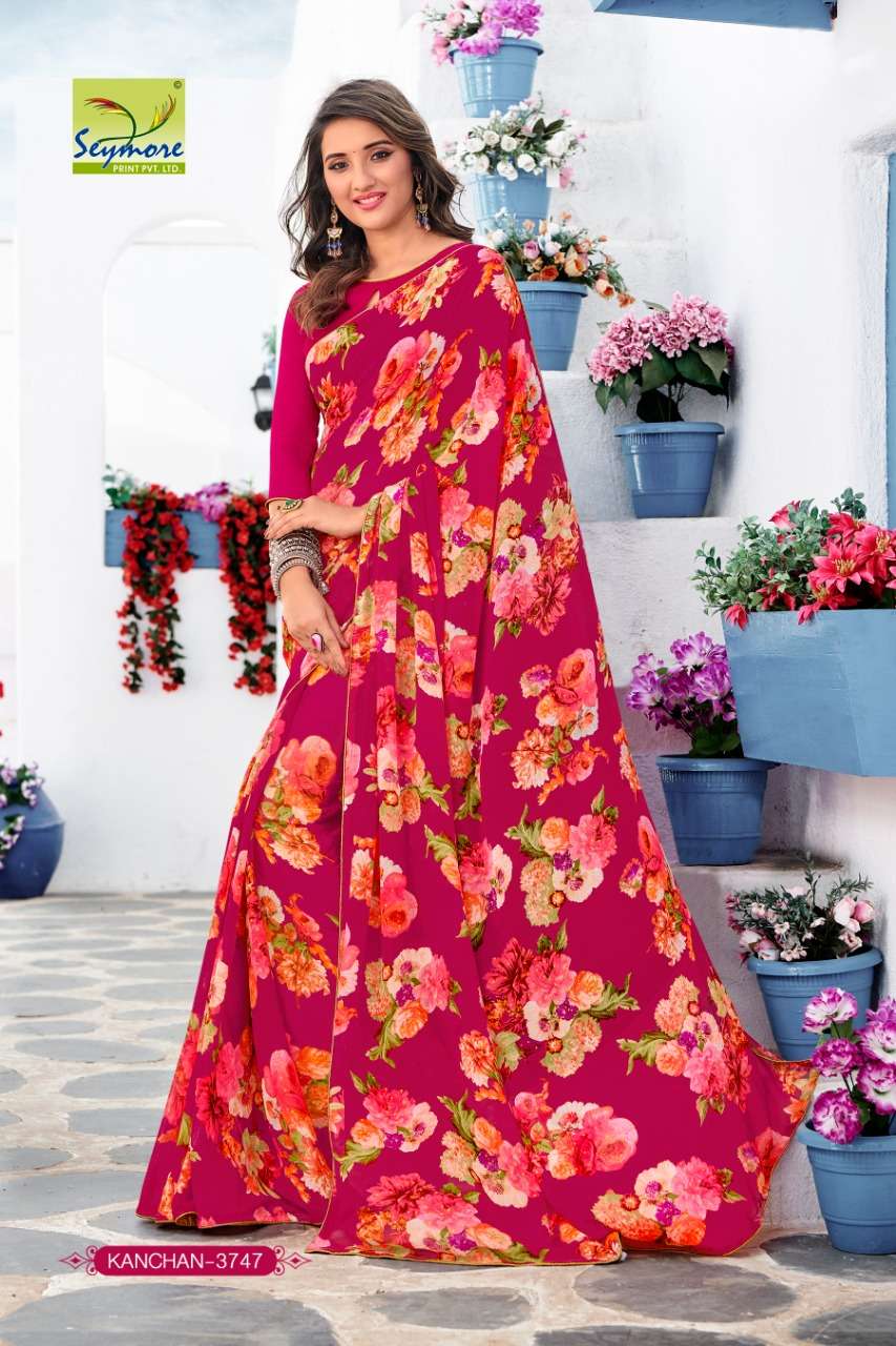 KANCHAN VOL-9 PART 2 BY SEYMORE PRINTS 3747 TO 3556 SERIES INDIAN TRADITIONAL WEAR COLLECTION BEAUTIFUL STYLISH FANCY COLORFUL PARTY WEAR & OCCASIONAL WEAR FANCY PRINTED SAREES AT WHOLESALE PRICE