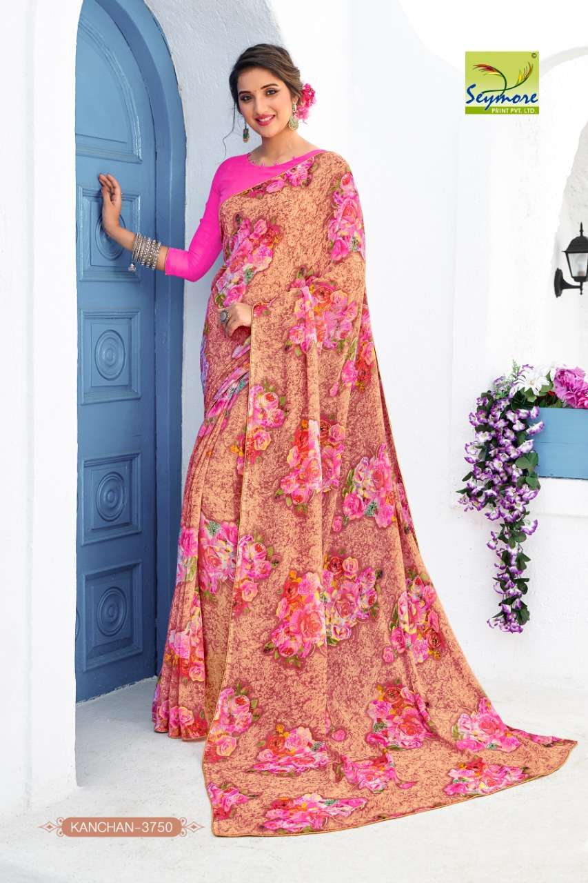 KANCHAN VOL-9 PART 2 BY SEYMORE PRINTS 3747 TO 3556 SERIES INDIAN TRADITIONAL WEAR COLLECTION BEAUTIFUL STYLISH FANCY COLORFUL PARTY WEAR & OCCASIONAL WEAR FANCY PRINTED SAREES AT WHOLESALE PRICE