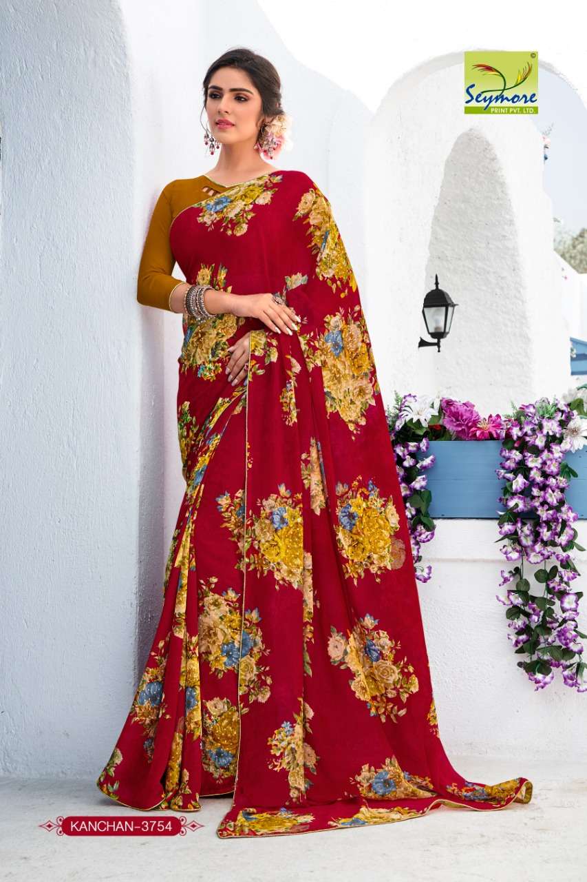 KANCHAN VOL-9 PART 2 BY SEYMORE PRINTS 3747 TO 3556 SERIES INDIAN TRADITIONAL WEAR COLLECTION BEAUTIFUL STYLISH FANCY COLORFUL PARTY WEAR & OCCASIONAL WEAR FANCY PRINTED SAREES AT WHOLESALE PRICE
