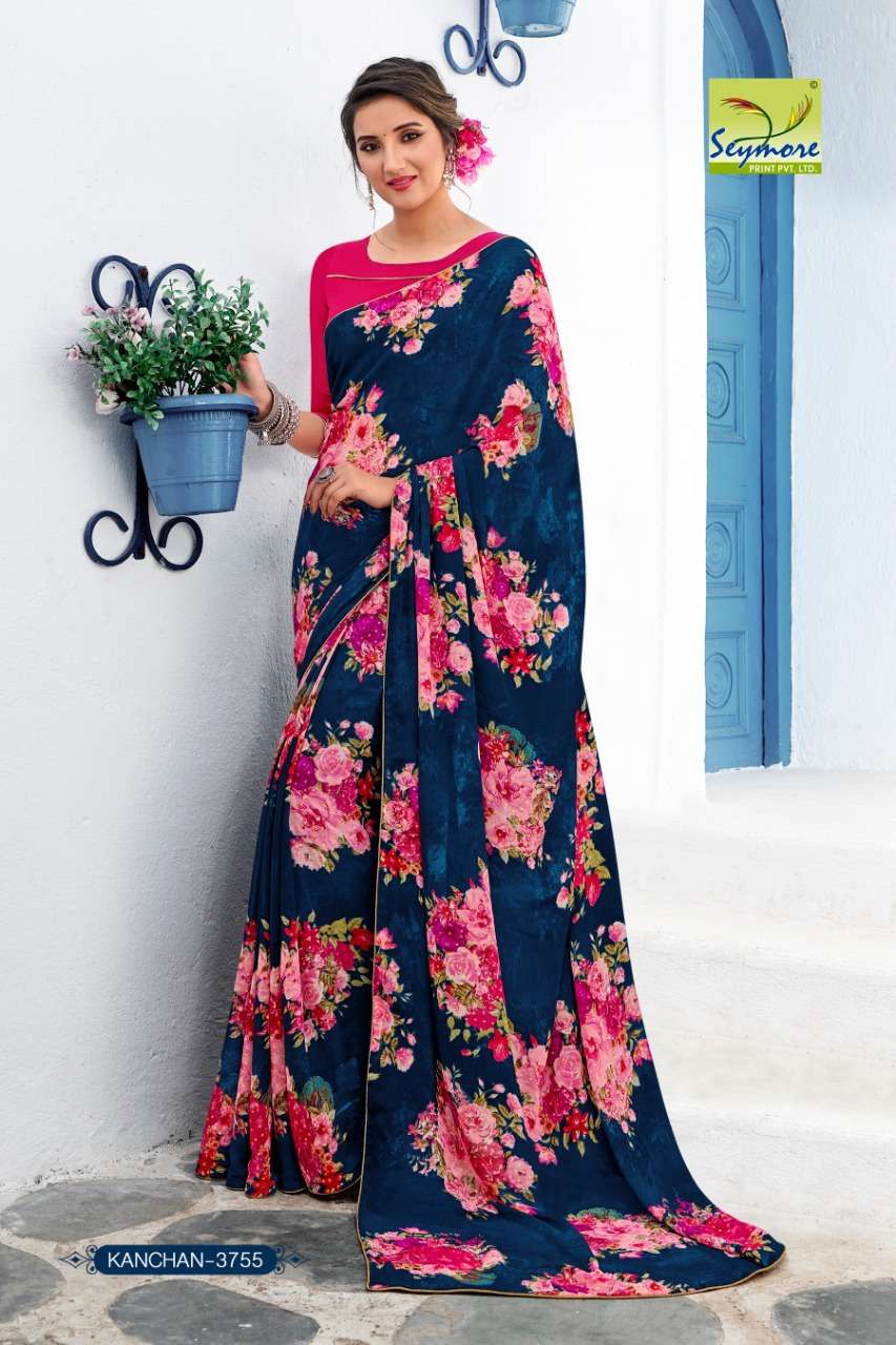 KANCHAN VOL-9 PART 2 BY SEYMORE PRINTS 3747 TO 3556 SERIES INDIAN TRADITIONAL WEAR COLLECTION BEAUTIFUL STYLISH FANCY COLORFUL PARTY WEAR & OCCASIONAL WEAR FANCY PRINTED SAREES AT WHOLESALE PRICE