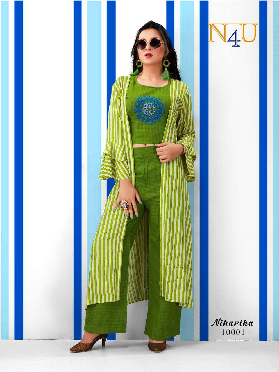 NIHARIKA BY NEHA FASHION 10001 TO 10005 SERIES BEAUTIFUL STYLISH FANCY COLORFUL CASUAL WEAR & ETHNIC WEAR VISCOUS DISCHARGE CHECKS PRINTED KURTIS AT WHOLESALE PRICE