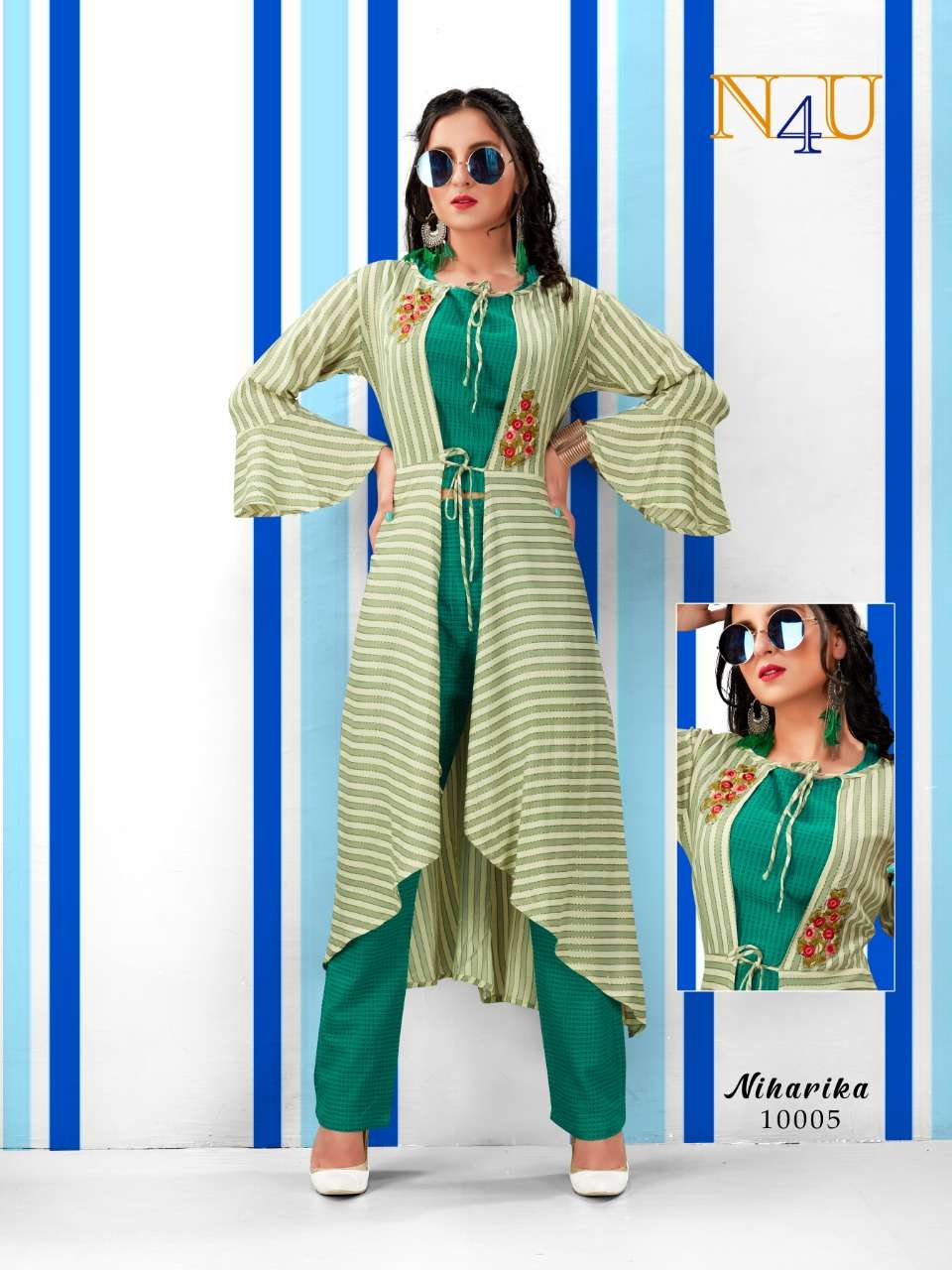 NIHARIKA BY NEHA FASHION 10001 TO 10005 SERIES BEAUTIFUL STYLISH FANCY COLORFUL CASUAL WEAR & ETHNIC WEAR VISCOUS DISCHARGE CHECKS PRINTED KURTIS AT WHOLESALE PRICE
