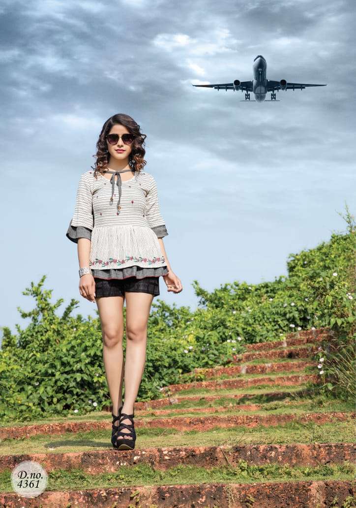 TOPSY VOL-10 BY YAMI FASHION 4361 TO 4369 SERIES BEAUTIFUL STYLISH FANCY COLORFUL CASUAL WEAR & ETHNIC WEAR RAYON EMBROIDERY TOPS AT WHOLESALE PRICE
