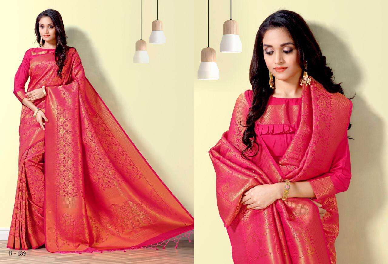 MEHER BY AURA 188 TO 196 SERIES INDIAN TRADITIONAL WEAR COLLECTION BEAUTIFUL STYLISH FANCY COLORFUL PARTY WEAR & OCCASIONAL WEAR KANJIVARAM SILK PRINTED SAREES AT WHOLESALE PRICE