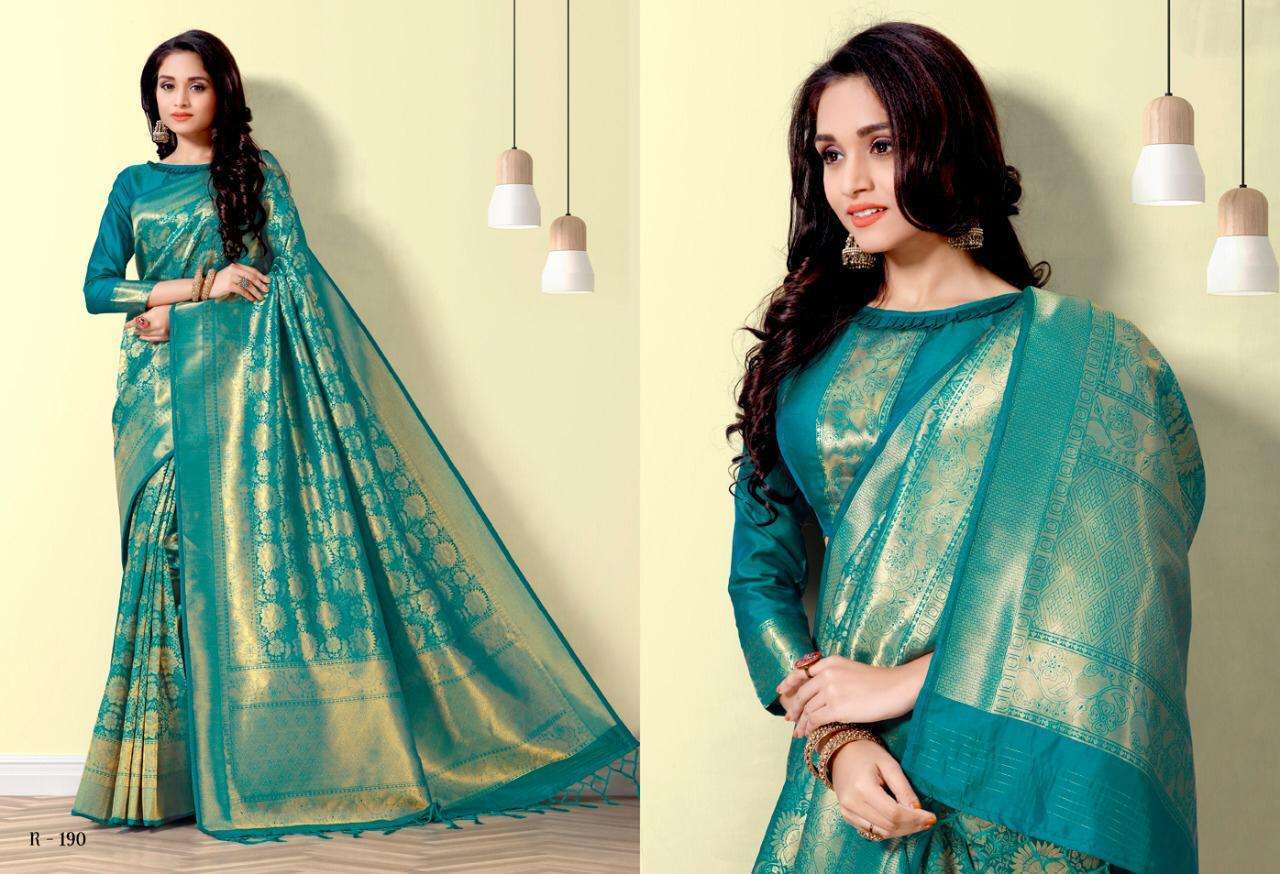 MEHER BY AURA 188 TO 196 SERIES INDIAN TRADITIONAL WEAR COLLECTION BEAUTIFUL STYLISH FANCY COLORFUL PARTY WEAR & OCCASIONAL WEAR KANJIVARAM SILK PRINTED SAREES AT WHOLESALE PRICE