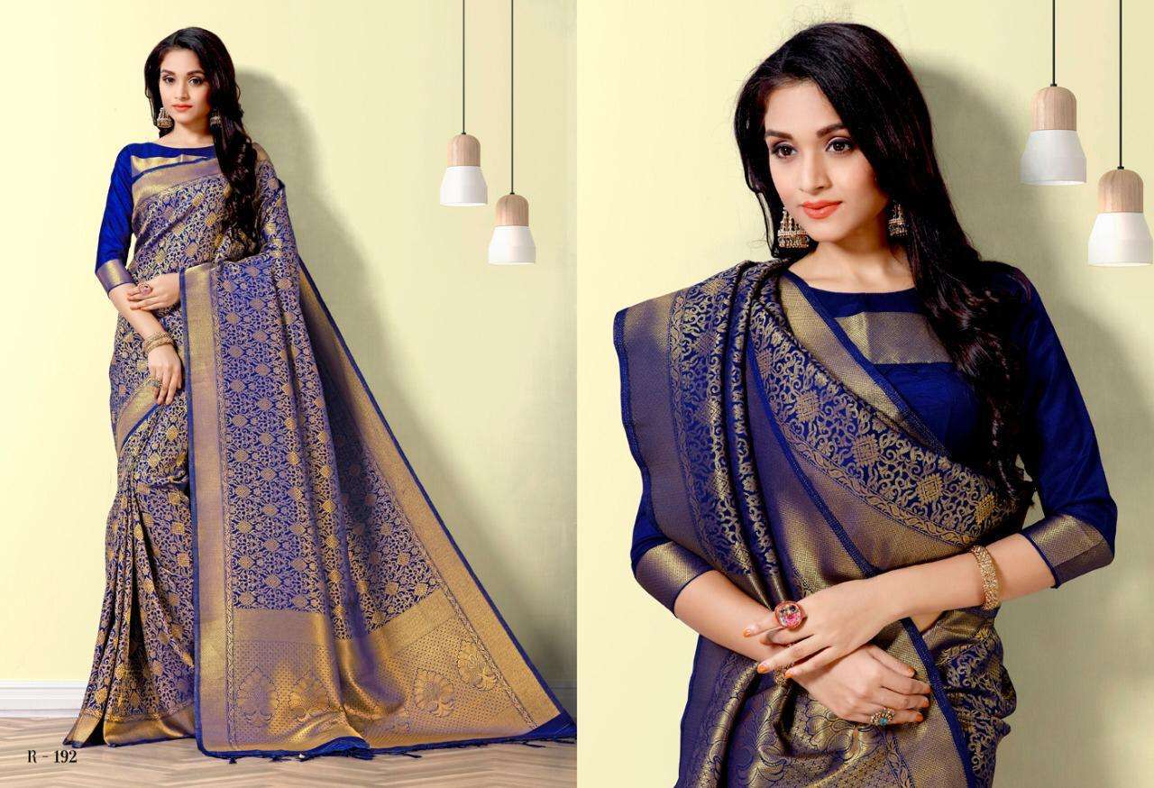 MEHER BY AURA 188 TO 196 SERIES INDIAN TRADITIONAL WEAR COLLECTION BEAUTIFUL STYLISH FANCY COLORFUL PARTY WEAR & OCCASIONAL WEAR KANJIVARAM SILK PRINTED SAREES AT WHOLESALE PRICE