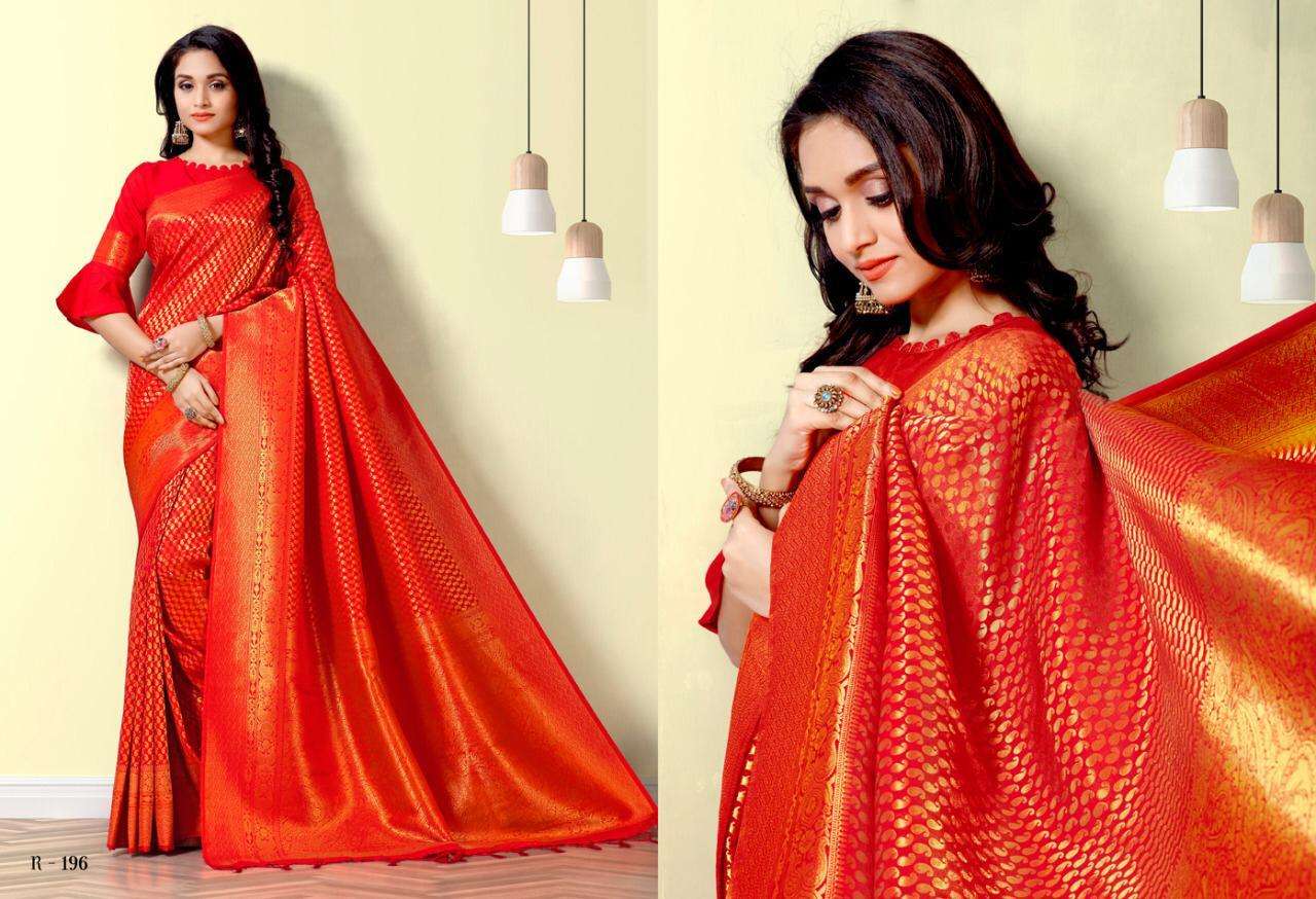 MEHER BY AURA 188 TO 196 SERIES INDIAN TRADITIONAL WEAR COLLECTION BEAUTIFUL STYLISH FANCY COLORFUL PARTY WEAR & OCCASIONAL WEAR KANJIVARAM SILK PRINTED SAREES AT WHOLESALE PRICE
