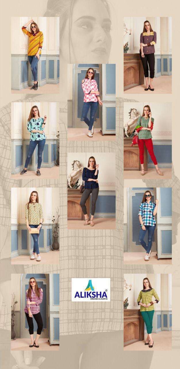 ADOR VOL-3 BY ALISHKA FASHION 3001 TO 3010 SERIES BEAUTIFUL COLORFUL STYLISH FANCY CASUAL WEAR & READY TO WEAR RAYON 14 KG TOPS AT WHOLESALE PRICE