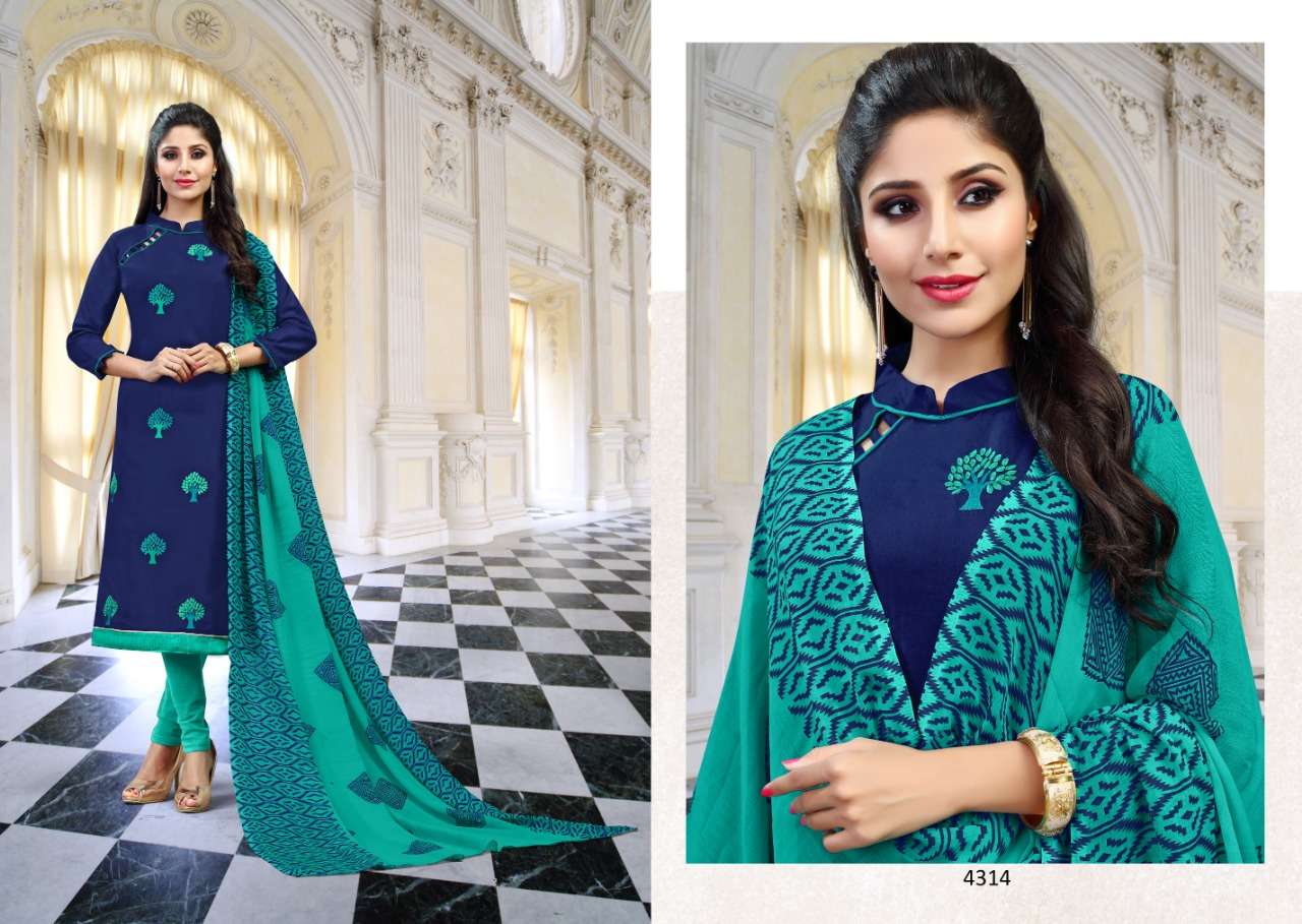 MEMSAB VOL-43 BY BEST CHOICE 4313 TO 4324 SERIES BEAUTIFUL STYLISH FANCY COLORFUL CASUAL WEAR & ETHNIC WEAR SEMI LAWN COTTON DRESSES AT WHOLESALE PRICE