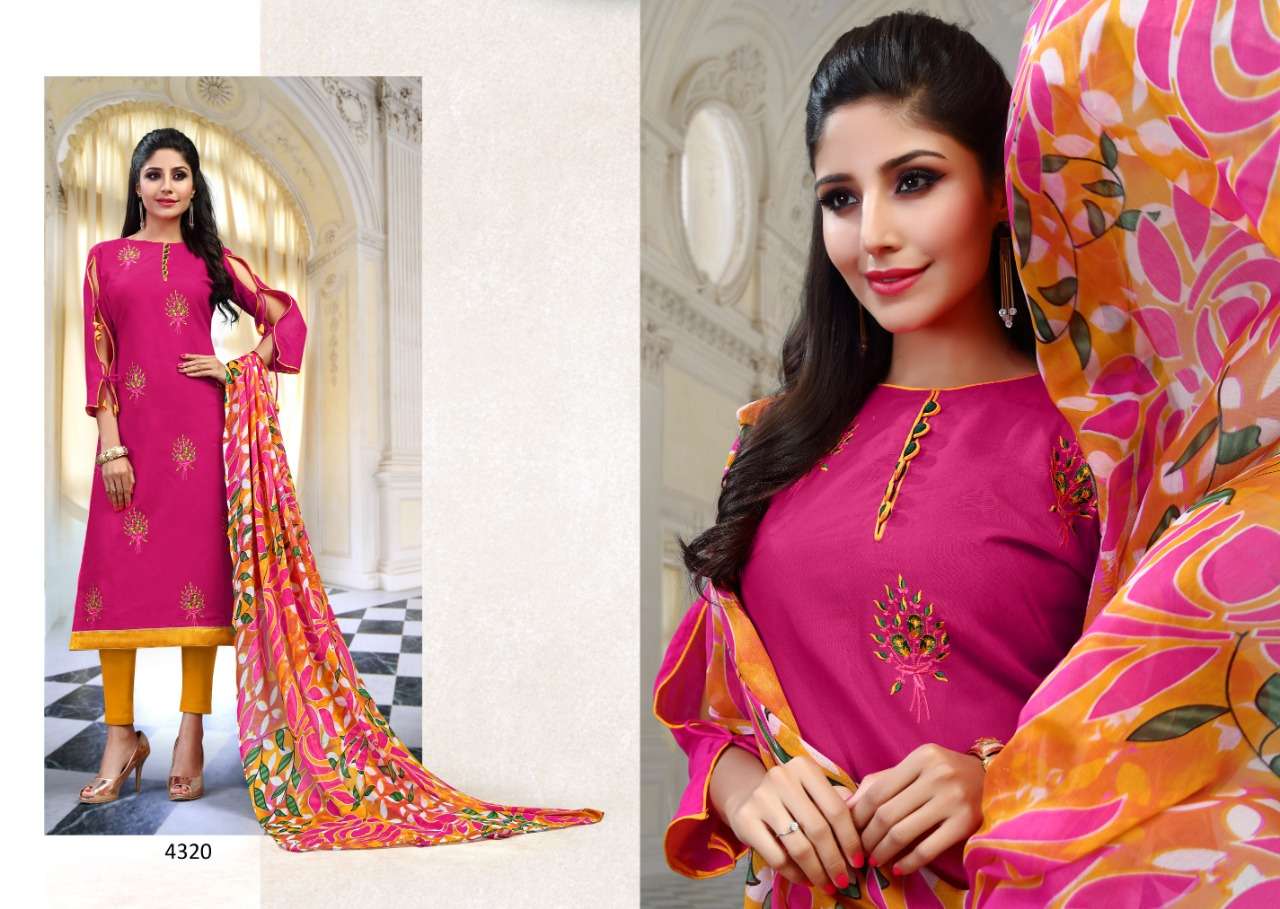 MEMSAB VOL-43 BY BEST CHOICE 4313 TO 4324 SERIES BEAUTIFUL STYLISH FANCY COLORFUL CASUAL WEAR & ETHNIC WEAR SEMI LAWN COTTON DRESSES AT WHOLESALE PRICE