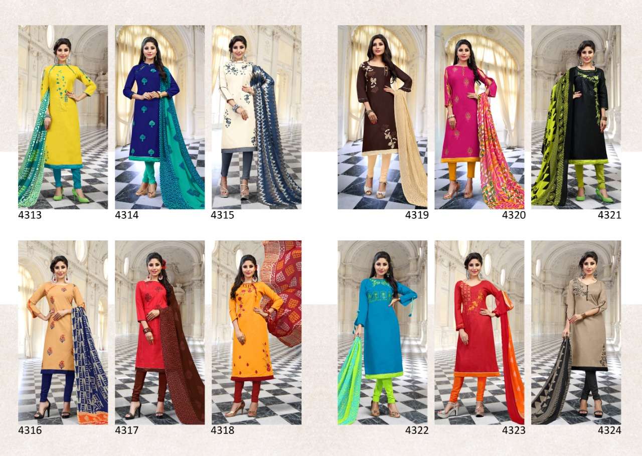 MEMSAB VOL-43 BY BEST CHOICE 4313 TO 4324 SERIES BEAUTIFUL STYLISH FANCY COLORFUL CASUAL WEAR & ETHNIC WEAR SEMI LAWN COTTON DRESSES AT WHOLESALE PRICE