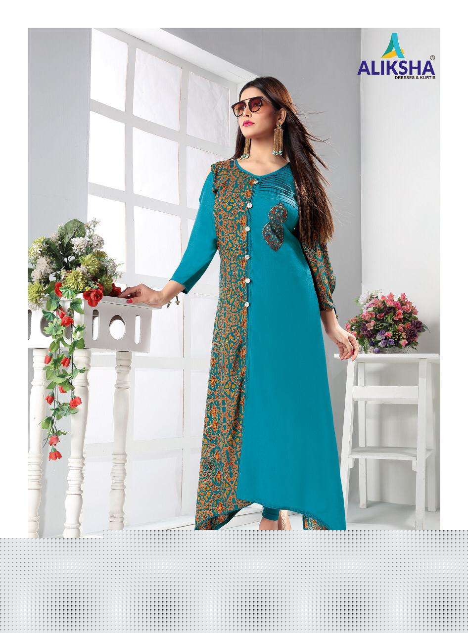 DILBARO VOL-1 BY ALIKSHA 1001 TO 1008 SERIES DESIGNER BEAUTIFUL STYLISH FANCY COLORFUL PARTY WEAR & OCCASIONAL WEAR HEAVY RAYON PEEK EMBROIDERED GOWNS AT WHOLESALE PRICE