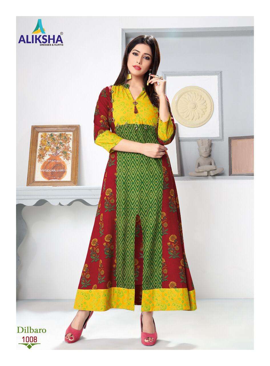 DILBARO VOL-1 BY ALIKSHA 1001 TO 1008 SERIES DESIGNER BEAUTIFUL STYLISH FANCY COLORFUL PARTY WEAR & OCCASIONAL WEAR HEAVY RAYON PEEK EMBROIDERED GOWNS AT WHOLESALE PRICE