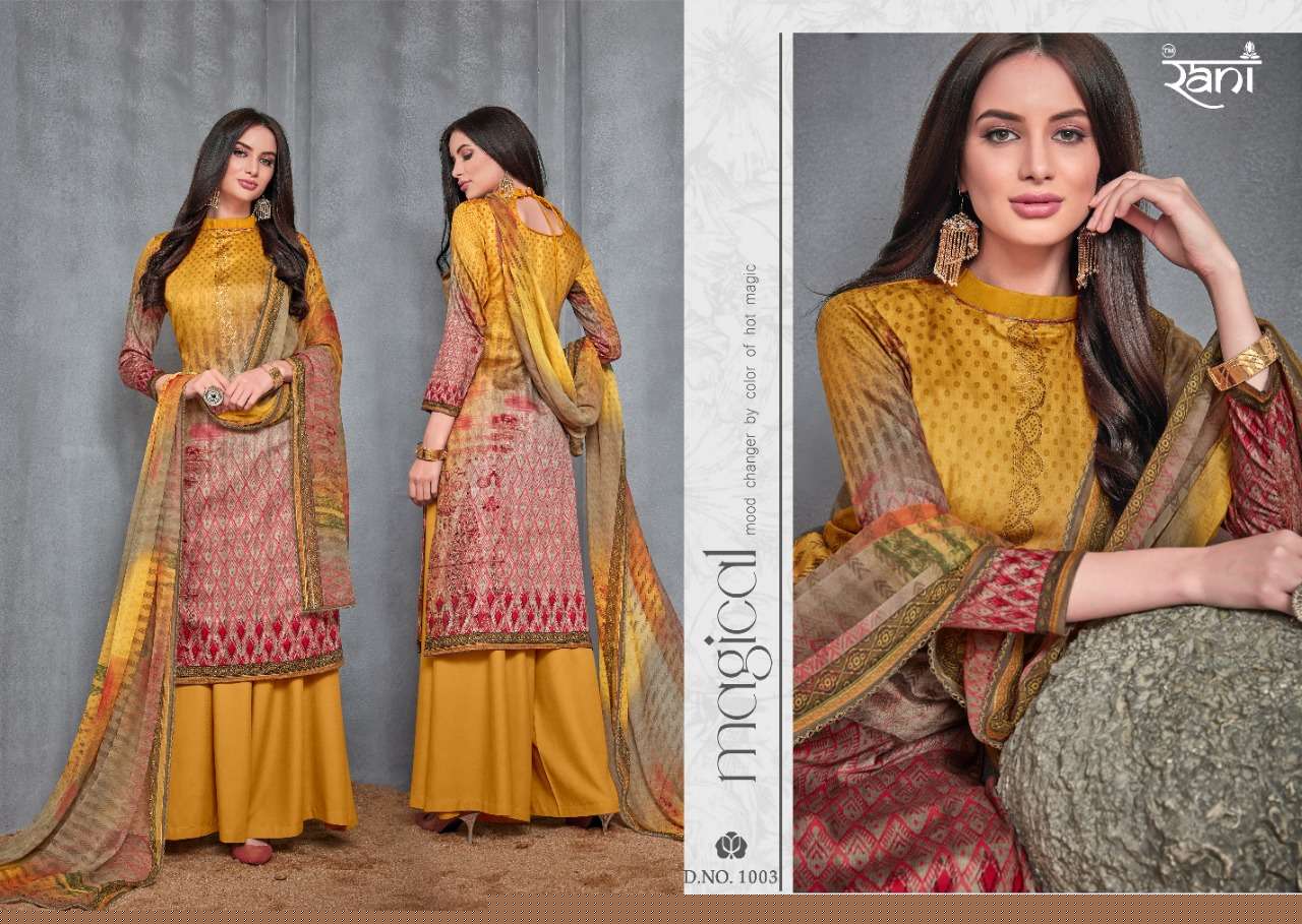 ZARA BY RANI PRINT 1001 TO 1008 SERIES BEAUTIFUL STYLISH SHARARA SUITS FANCY COLORFUL CASUAL WEAR & ETHNIC WEAR & READY TO WEAR JAM SATIN DIGITAL PRINTED DRESSES AT WHOLESALE PRICE