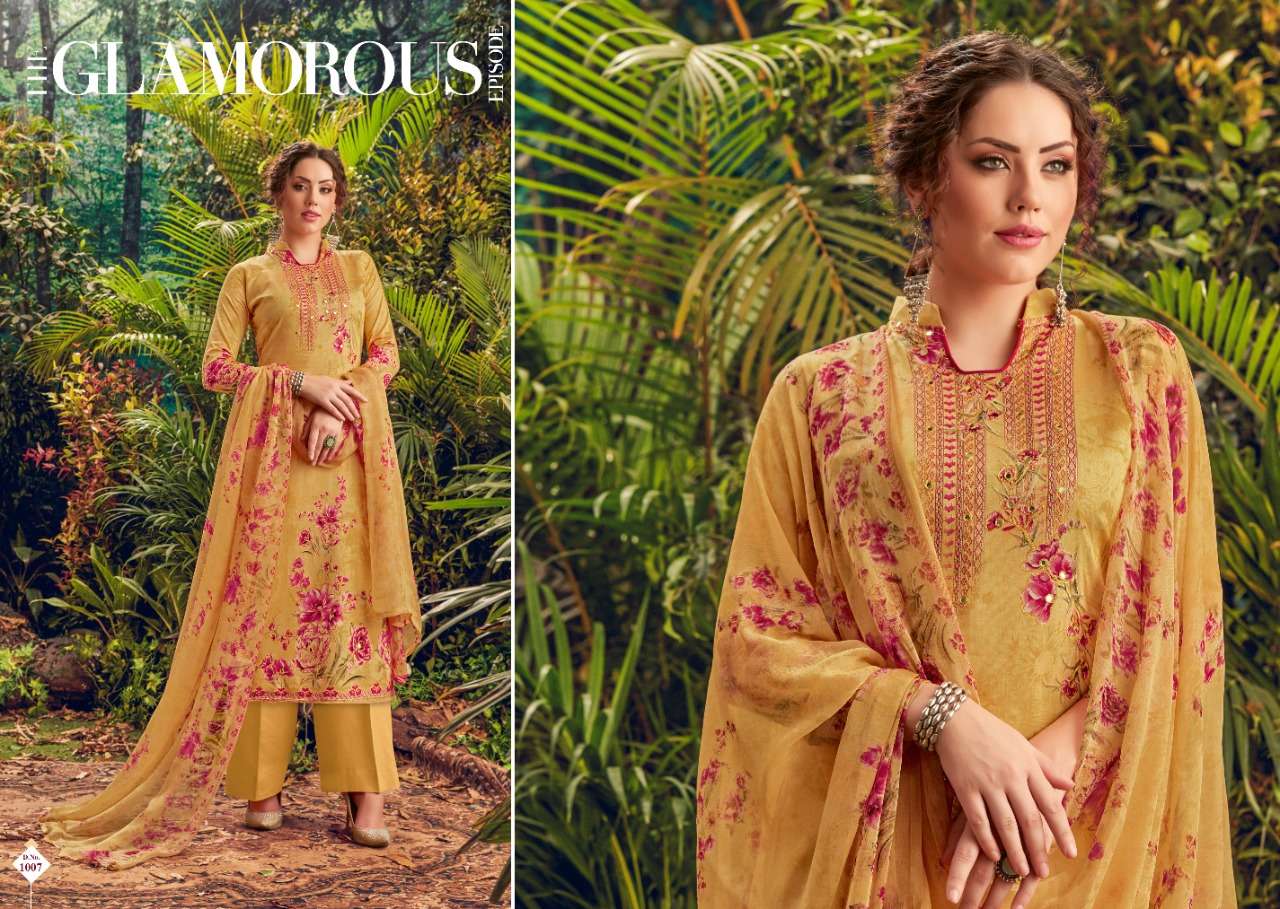 KAIRA BY VIJAYA FASHION 1001 TO 1010 SERIES BEAUTIFUL STYLISH SHARARA SUITS FANCY COLORFUL CASUAL WEAR & ETHNIC WEAR & READY TO WEAR CAMBRIC PRINTED DRESSES AT WHOLESALE PRICE