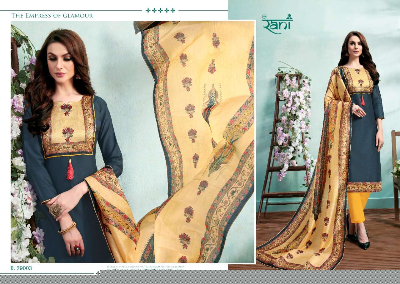 SPANISH VOL-9 BY RANI FASHION 29001 TO 29010 SERIES INDIAN TRADITIONAL WEAR COLLECTION BEAUTIFUL STYLISH FANCY COLORFUL PARTY WEAR & OCCASIONAL WEAR HEAVY JAM SATIN PRINTED DRESSES AT WHOLESALE PRICE