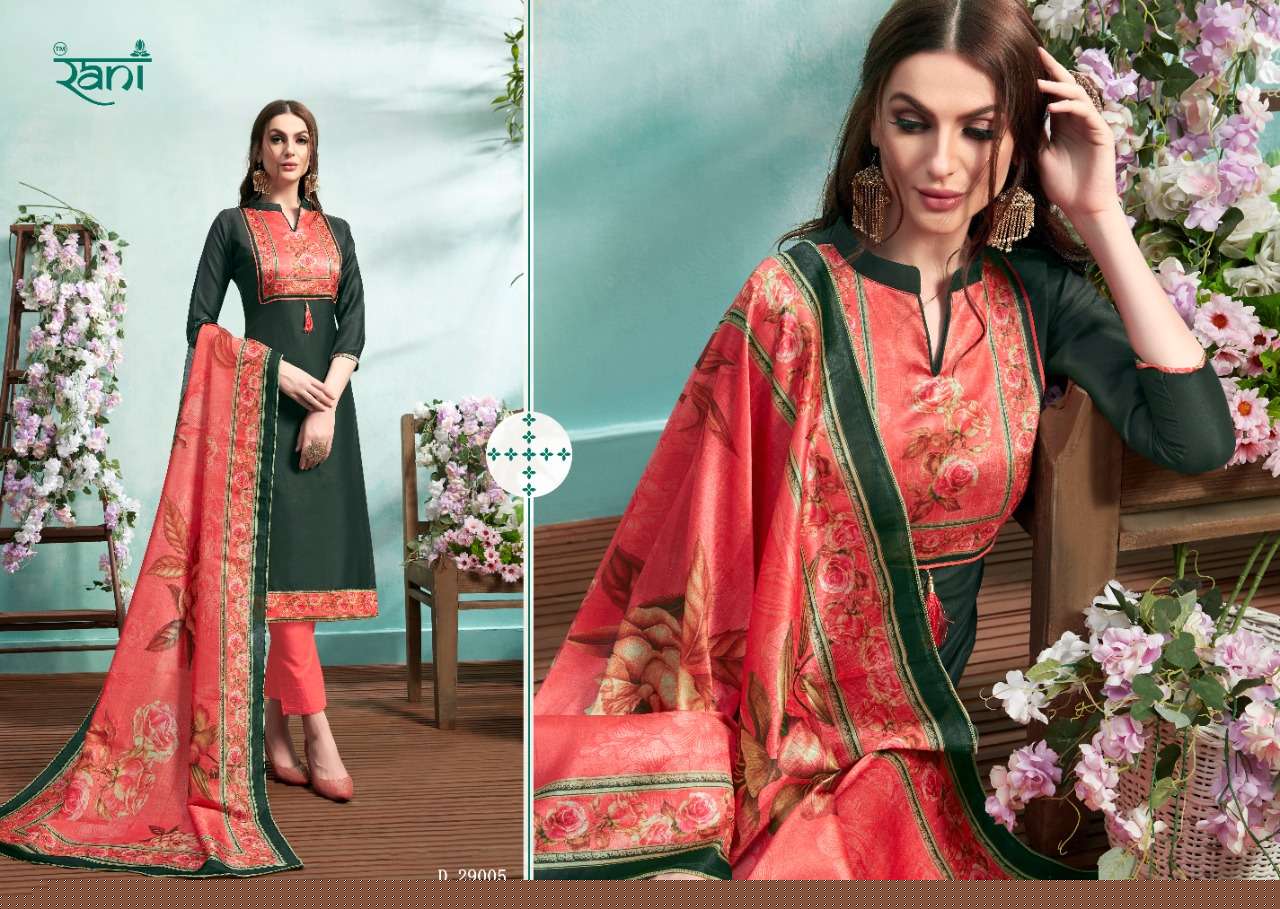 SPANISH VOL-9 BY RANI FASHION 29001 TO 29010 SERIES INDIAN TRADITIONAL WEAR COLLECTION BEAUTIFUL STYLISH FANCY COLORFUL PARTY WEAR & OCCASIONAL WEAR HEAVY JAM SATIN PRINTED DRESSES AT WHOLESALE PRICE