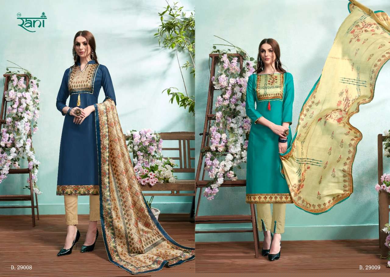 SPANISH VOL-9 BY RANI FASHION 29001 TO 29010 SERIES INDIAN TRADITIONAL WEAR COLLECTION BEAUTIFUL STYLISH FANCY COLORFUL PARTY WEAR & OCCASIONAL WEAR HEAVY JAM SATIN PRINTED DRESSES AT WHOLESALE PRICE