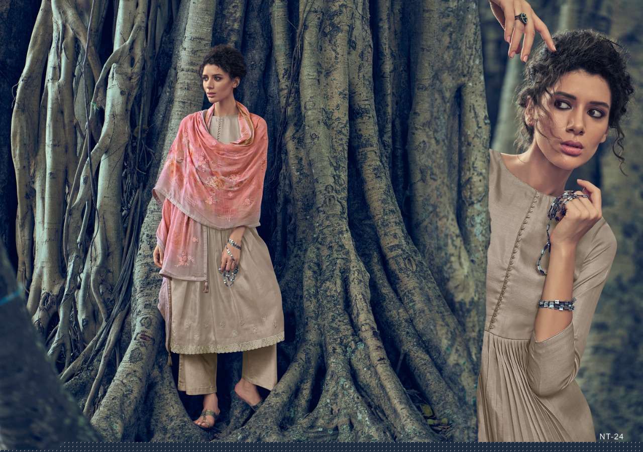 NITARA BY VARSHA FASHION 21 TO 26 SERIES BEAUTIFUL SUITS COLORFUL STYLISH FANCY CASUAL WEAR & ETHNIC WEAR TUSSAR SILK WITH EMBROIDERY DRESSES AT WHOLESALE PRICE