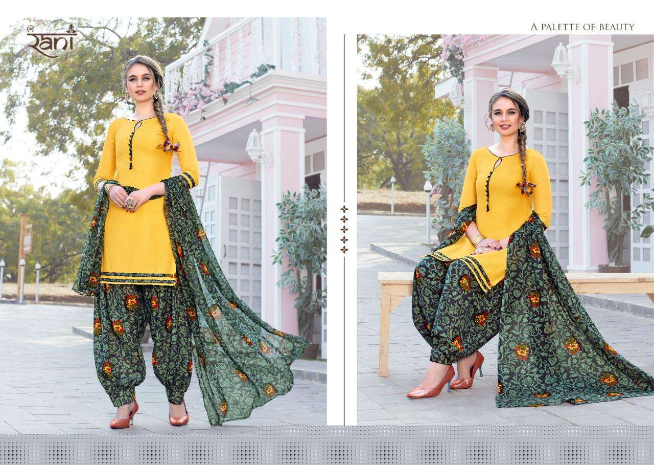 SILK PATIYALA VOL-24 BY RANI FASHION 24001 TO 24013 SERIES DESIGNER PATIYALA SUITS COLLECTION BEAUTIFUL STYLISH FANCY COLORFUL PARTY WEAR & ETHNIC WEAR HEAVY GLACE COTTON DRESSES AT WHOLESALE PRICE