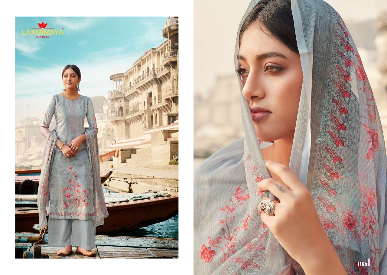 KAASHI BY LAXMIMAYA SILK MILLS 1160 TO 1167 SERIES BEAUTIFUL SUITS STYLISH FANCY COLORFUL PARTY WEAR & OCCASIONAL WEAR PURE JAM DIGITAL PRINTED DRESSES AT WHOLESALE PRICE