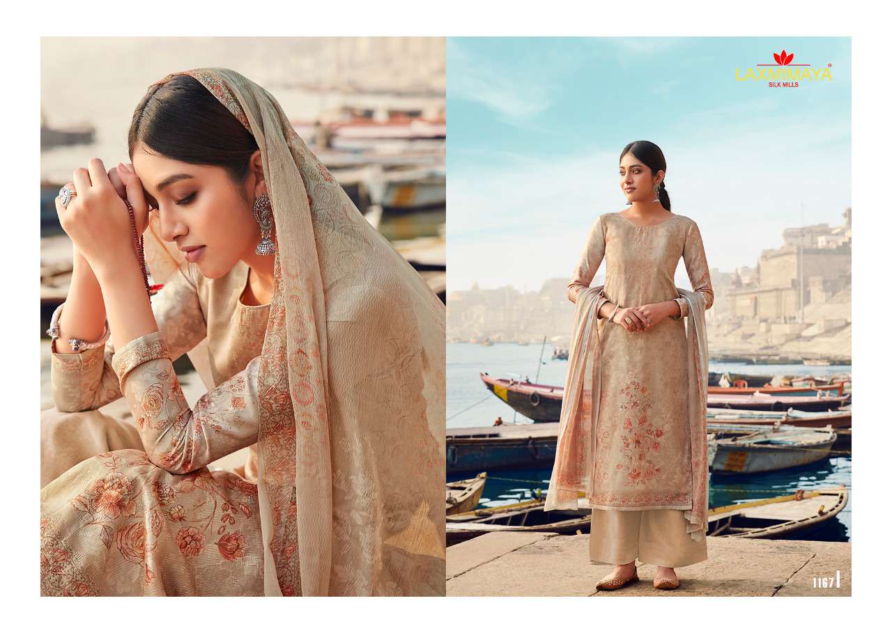 KAASHI BY LAXMIMAYA SILK MILLS 1160 TO 1167 SERIES BEAUTIFUL SUITS STYLISH FANCY COLORFUL PARTY WEAR & OCCASIONAL WEAR PURE JAM DIGITAL PRINTED DRESSES AT WHOLESALE PRICE
